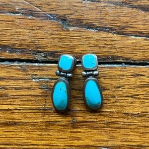 Turquoise and silver earrings